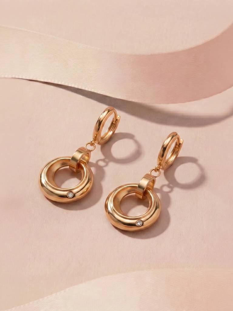 Layered Hoop Charm Earring For Women - Waterproof & Anti-Tarnish : ER0461