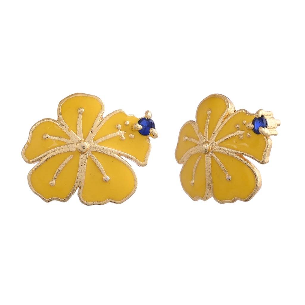 Flower Fantasy Bright Yellow Ear Studs : 8905124528893