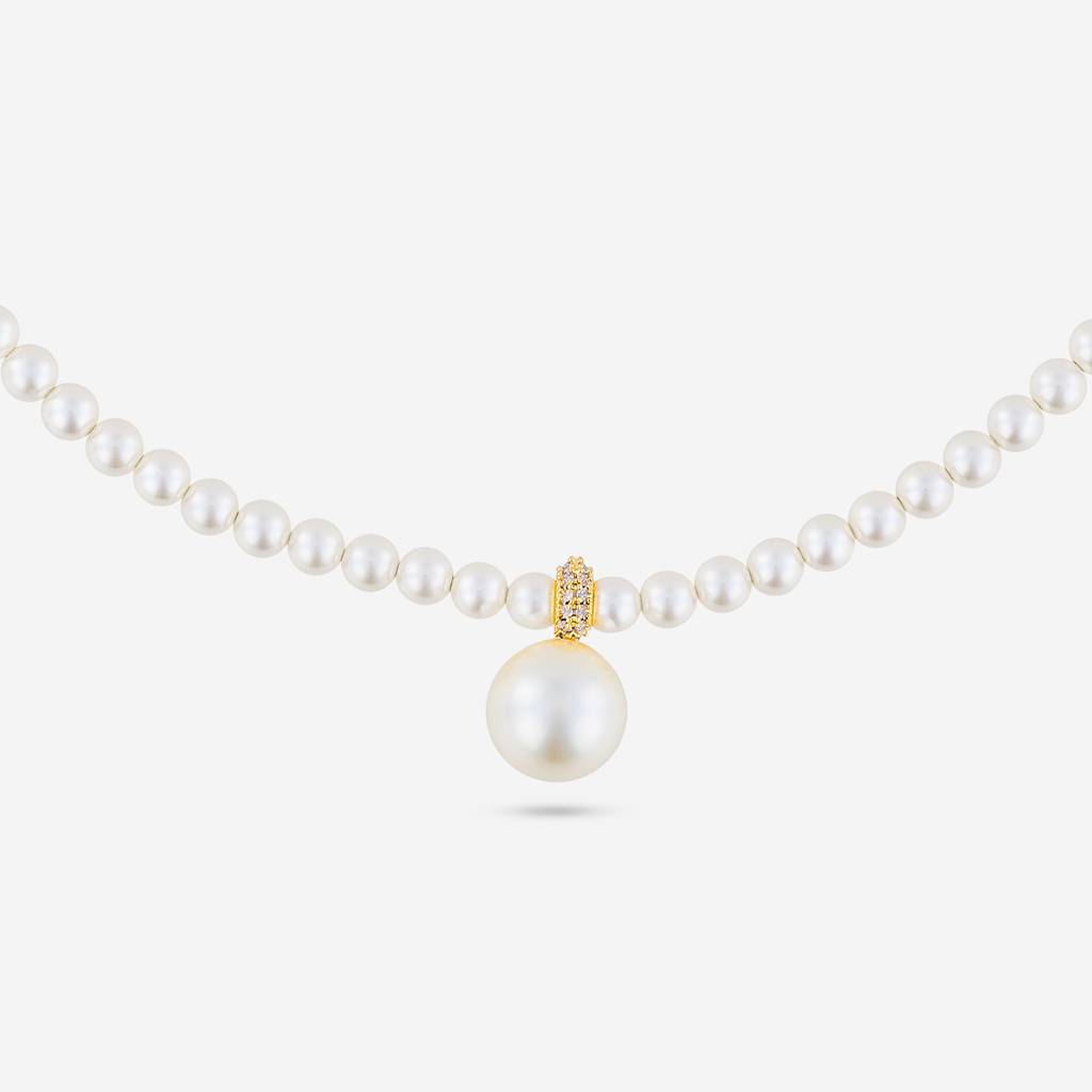 Pearl Gold - Plated Casual Wear Trendy Necklace - 464446 : 464446