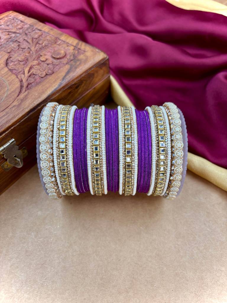 Traditional Kundan Bangles : HB-68-24-JAMLI