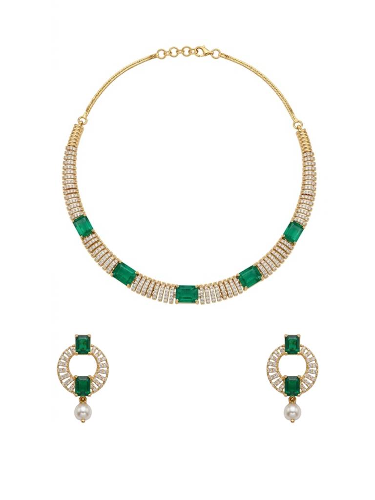Emerald Aura Necklace Set : YI24A0989N