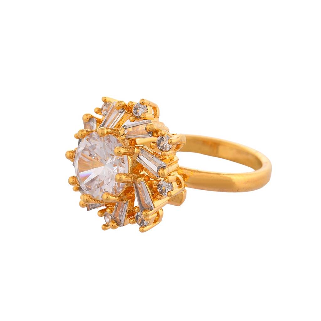 Sparkling Elegance Eternal Shine American Diamond Statement Ring : 8905124529135