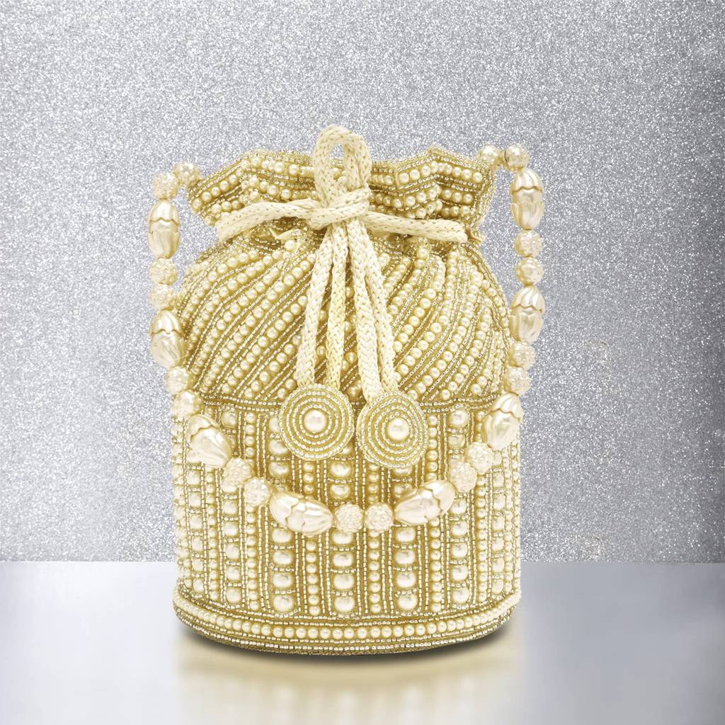Potli Bags For Women Evening Bag Clutch Ethnic Bride Purse With Drawstring(P98C) : P98CRM
