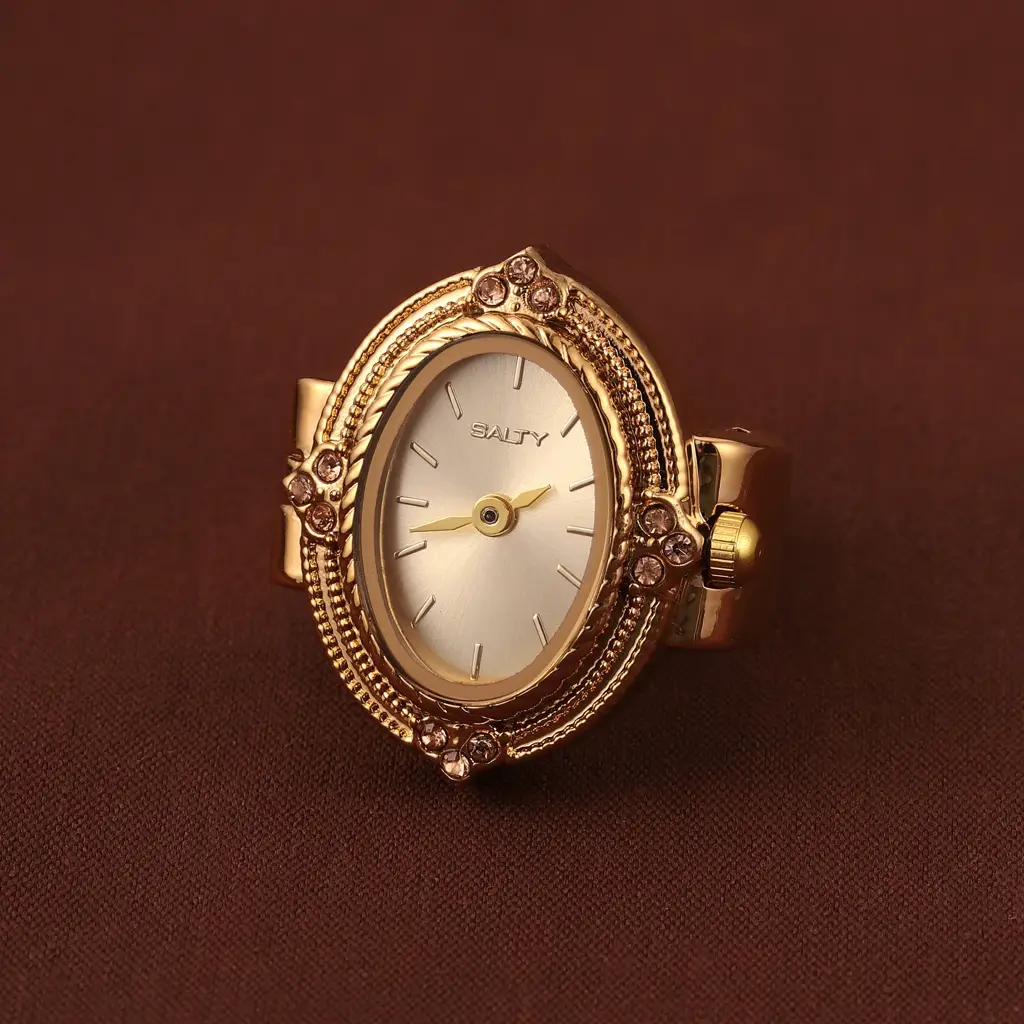 Royale Rope Style Watch Ring - For Women : WTR-S-0043-G-G
