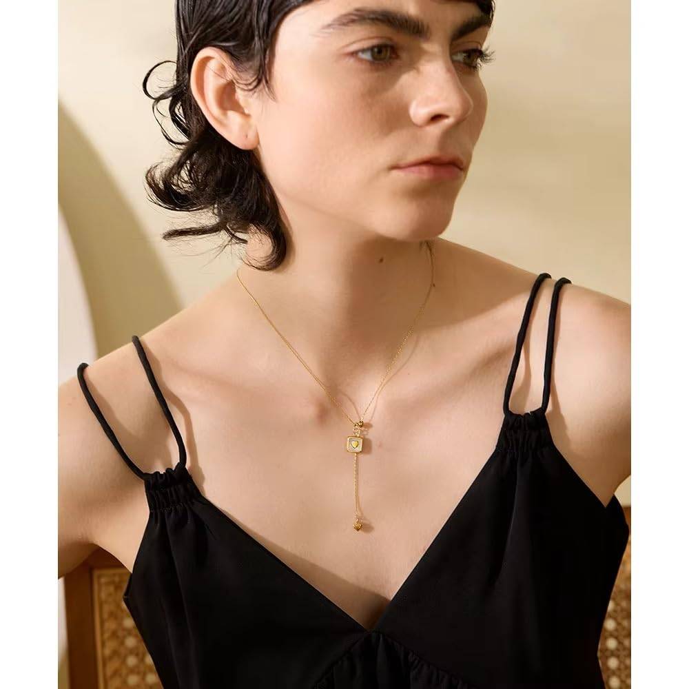Meher Streamline Lariat - Gold | 18K Gold Plated | Waterproof, Hypoallergenic & Anti-Tarnish : DSVDJY05250367