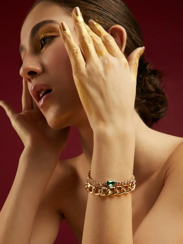 Rosie-Gold Plated Designer Casual Bracelet For Women : SOHBRC4757