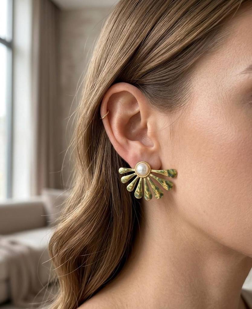 18K Gold Coated Elowen Fan : BEG017
