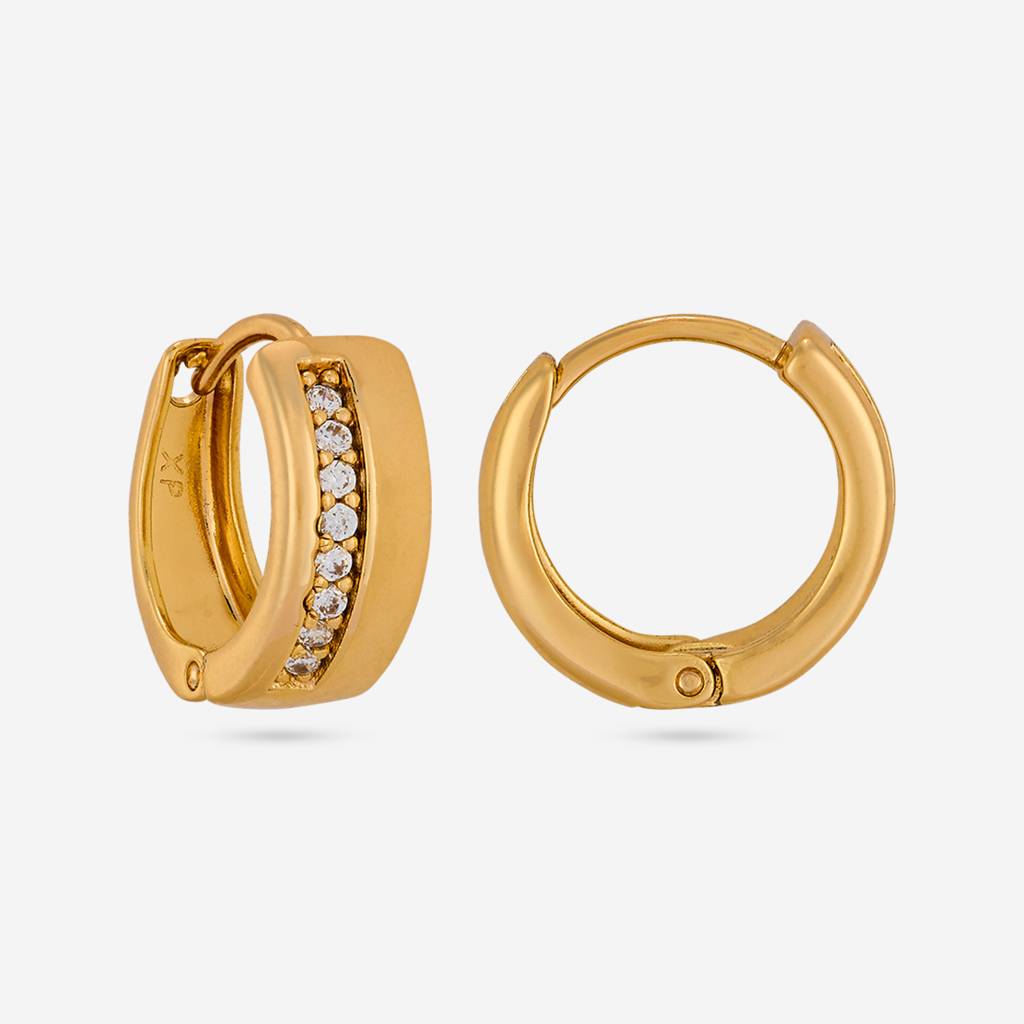 White Gold - Plated Casual Wear Trendy Zircon Earring - 460495 : 460495