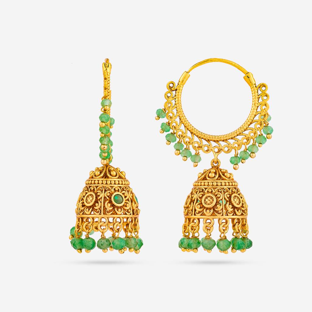 Green Gold - Plated Festive Antique Earring - 442841 : 442841
