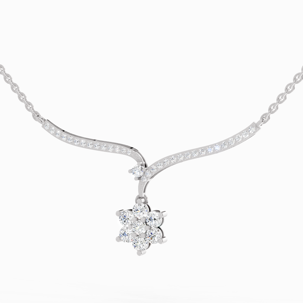Lab Grown Diamond 1.15 Carat Star Lit Pendant Pendants14K : SPN19587-NK-14KW-115CT