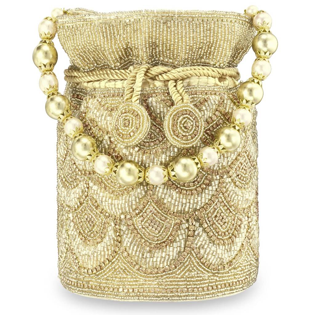 Potli Bags For Women Evening Bag Clutch Ethnic Bride Purse With Drawstring (P70C) : P70G