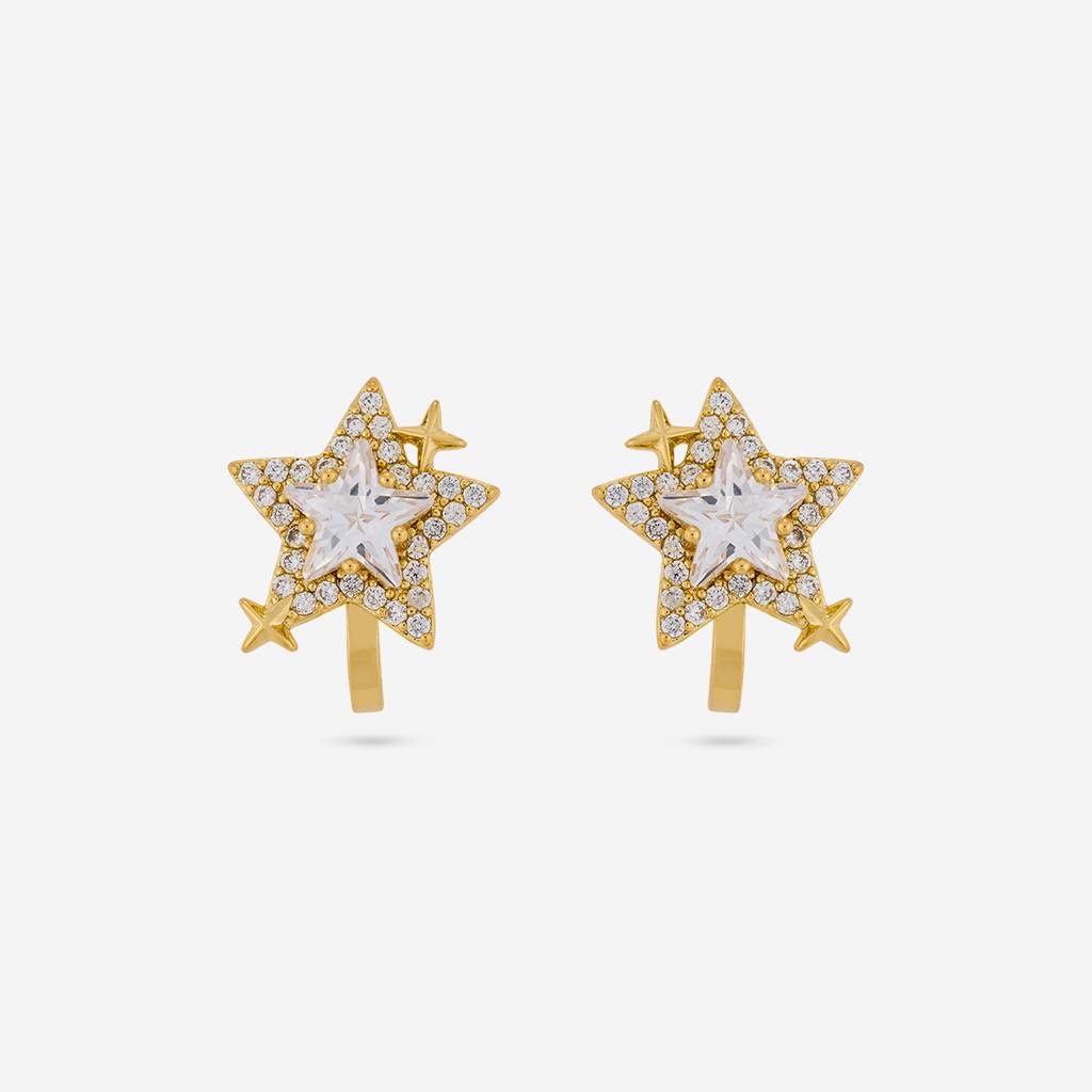 White Gold - Plated Casual Wear Trendy Zircon Earring - 460423 : 460423
