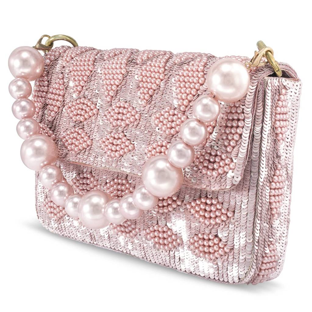 Pink Clutch Purses For Women Wedding Handmade Evening Handbags Party Bridal Clutch (C54Pk) : C54PK