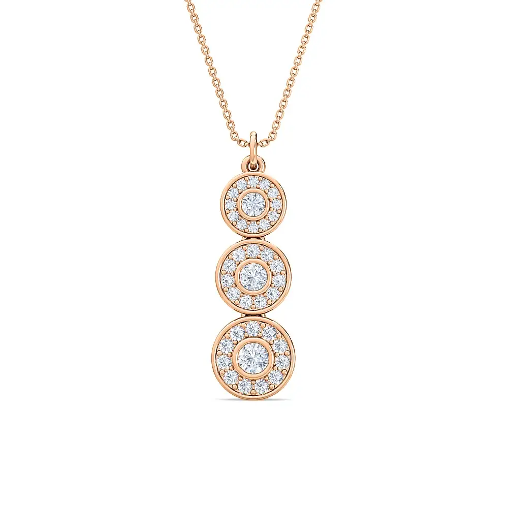 Journey Diamond Women'S Pendant | Sparkling Halo Round Cut Diamond Jewelry : PD00056-WH-9KGold-LabD