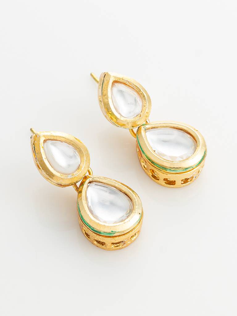 Gold Plated Pearl And Kundan Long Necklace Set : NK4848