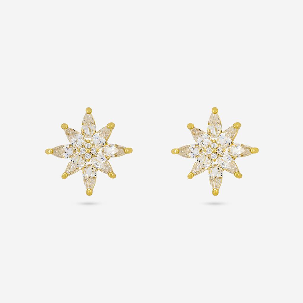 White Gold - Plated Casual Wear Trendy Zircon Earring - 460365 : 460365