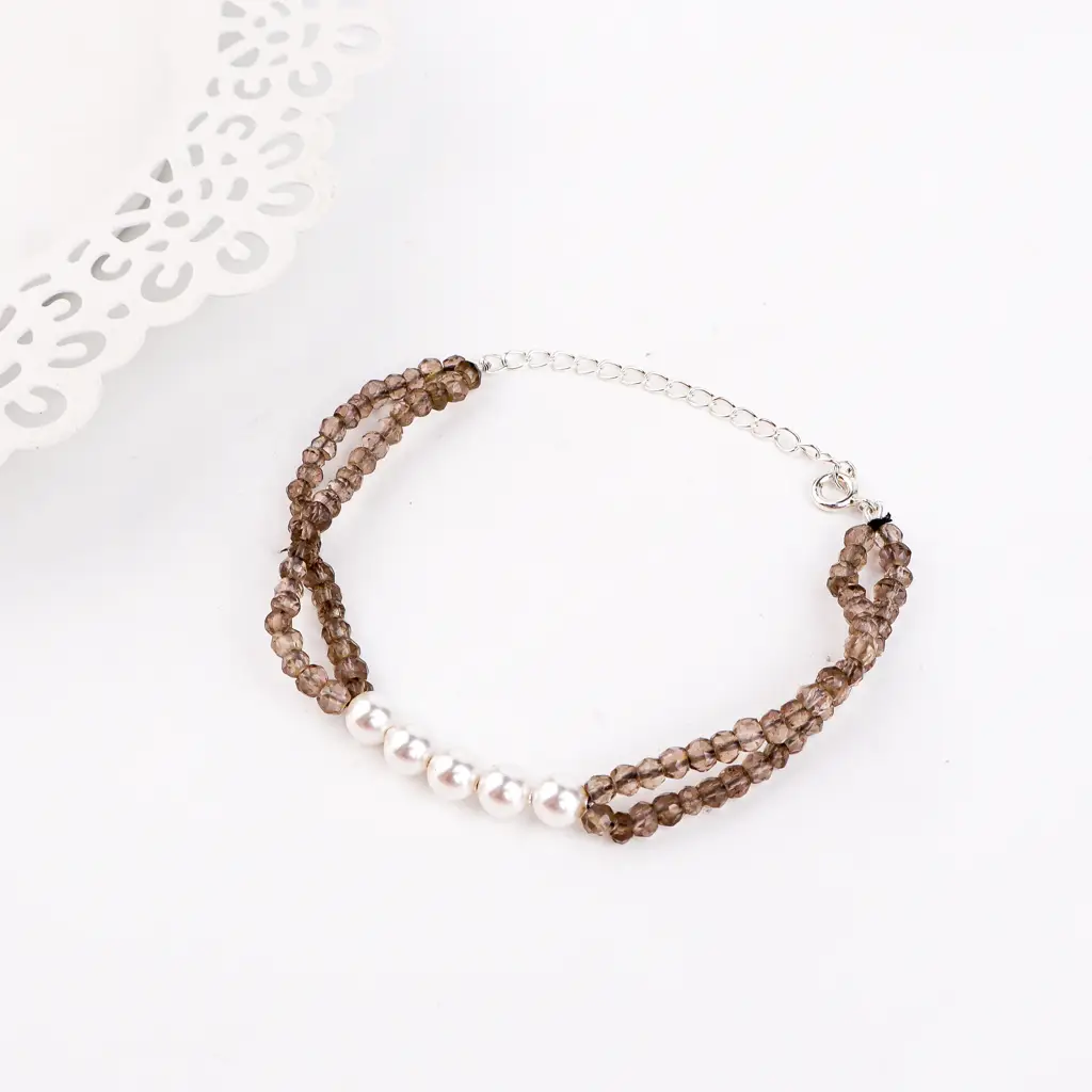 Smoky Quartz & Pearl Bracelet : 55664023
