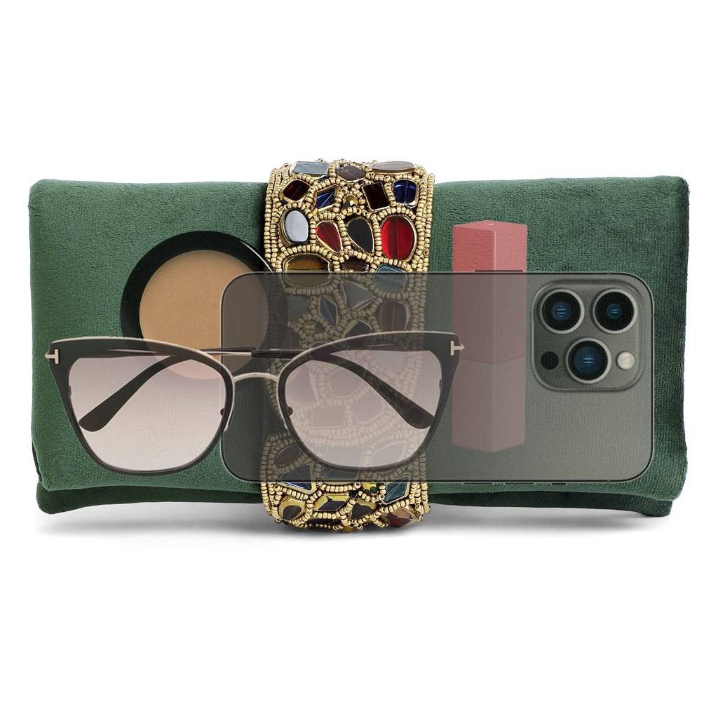 Clutch Purses For Women Handmade Evening Sling Handbag Stylish Bridal Fashion Clutch Bag For Girls (C118Bl) : C118GRN