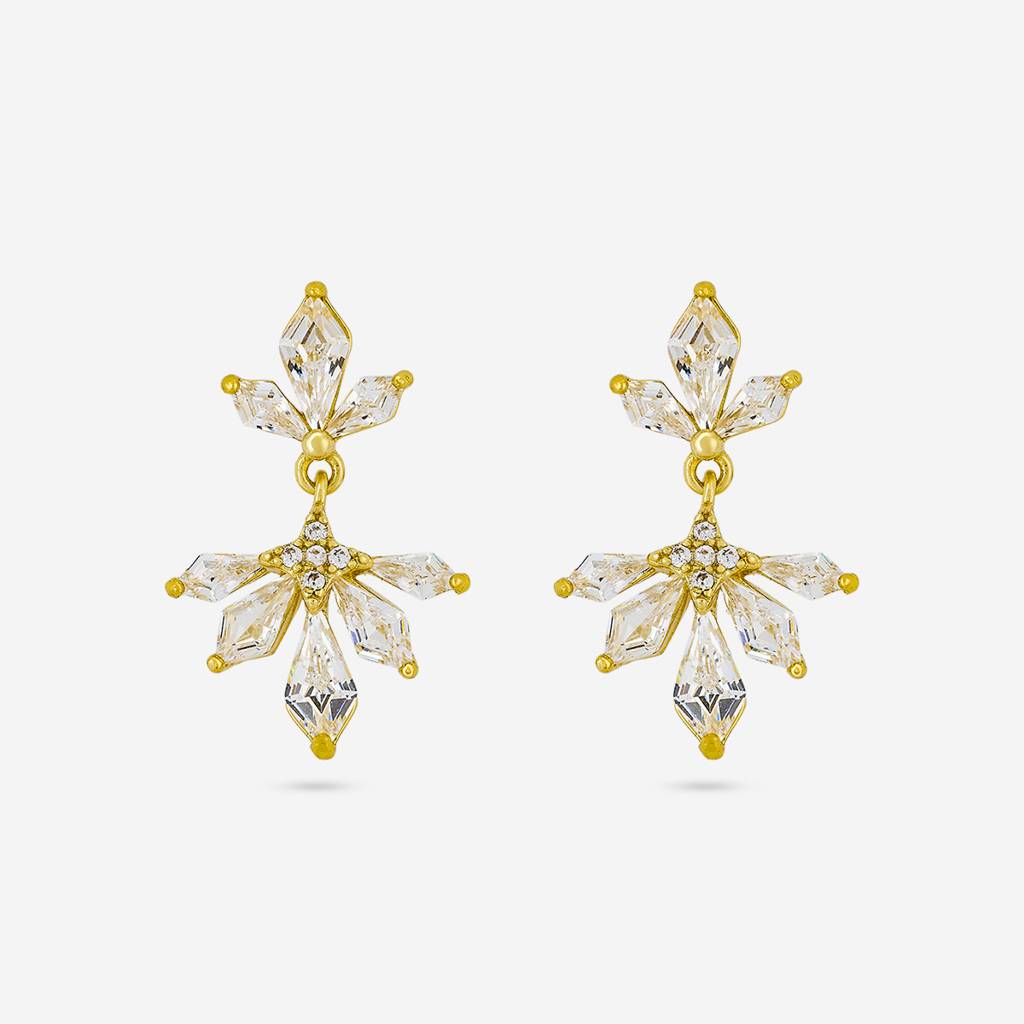 White Gold - Plated Casual Wear Trendy Zircon Earring - 460391 : 460391