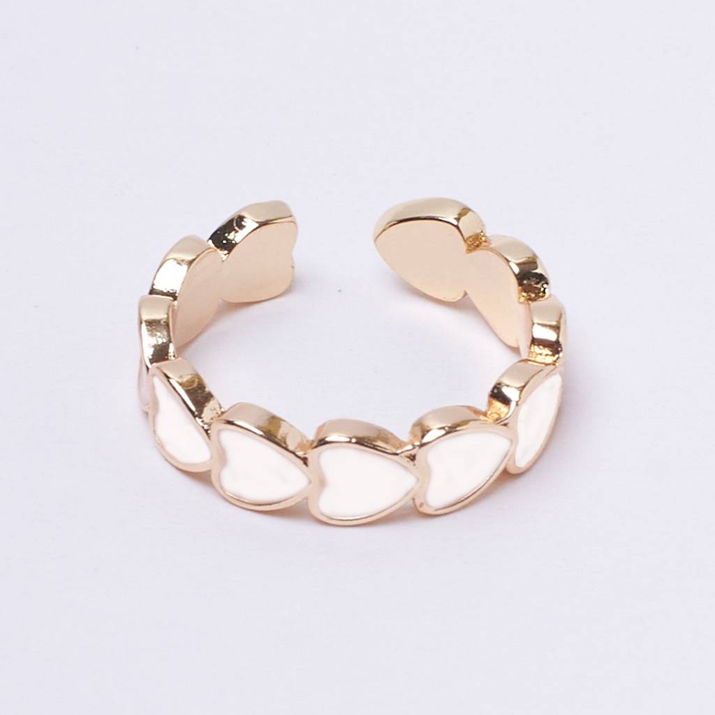 Mocha Me Hearts Ring : RS12886-G-WHT