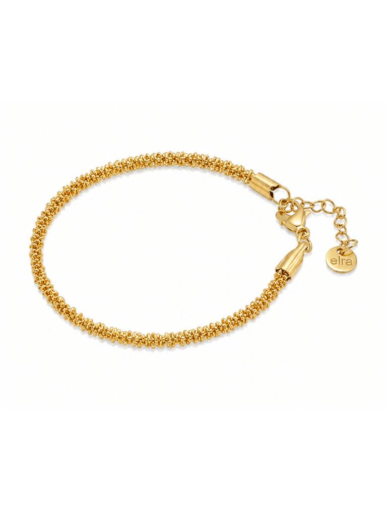 18K Gold Plated Stainless Steel Waterproof & Anti-Tarnish Golden Rope Bracelet : B88ASSS0G