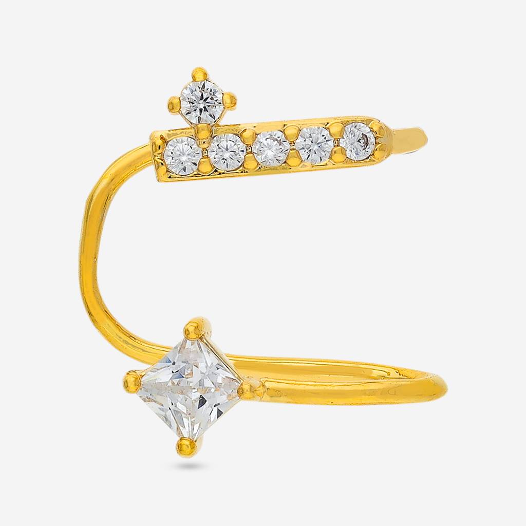 White Gold - Plated Casual Wear Trendy Zircon Earring - 460552 : 460552
