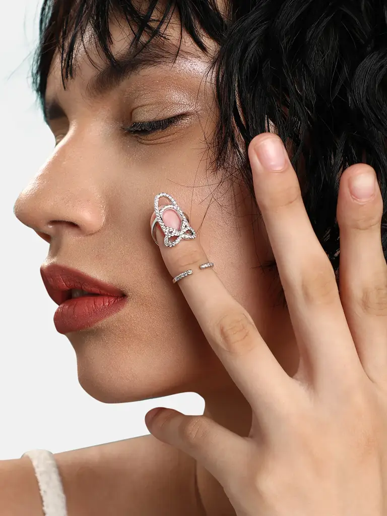 Carole-Silver-Plated Nail Ring : SOHIRG9519