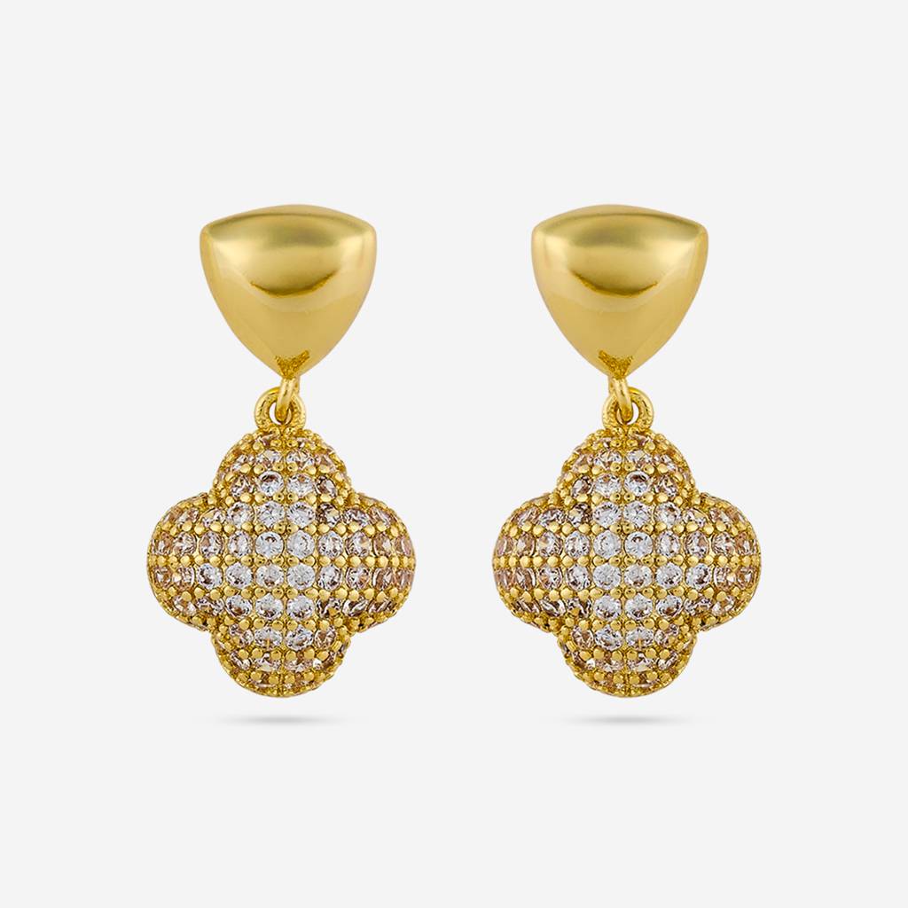 White Gold - Plated Casual Wear Trendy Zircon Earring - 460401 : 460401