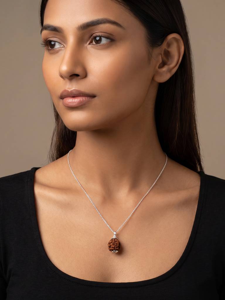 5 Mukhi Silver Rudraksha Pendant : CMGL138