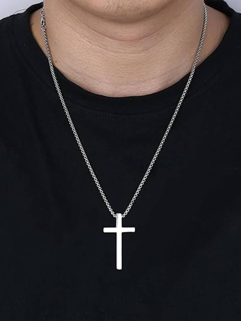 Combo Fancy Cross Pendant With Cuban Chain Fashion Jewellery Gift For Men & Women : PX5CH95-PX5CH86