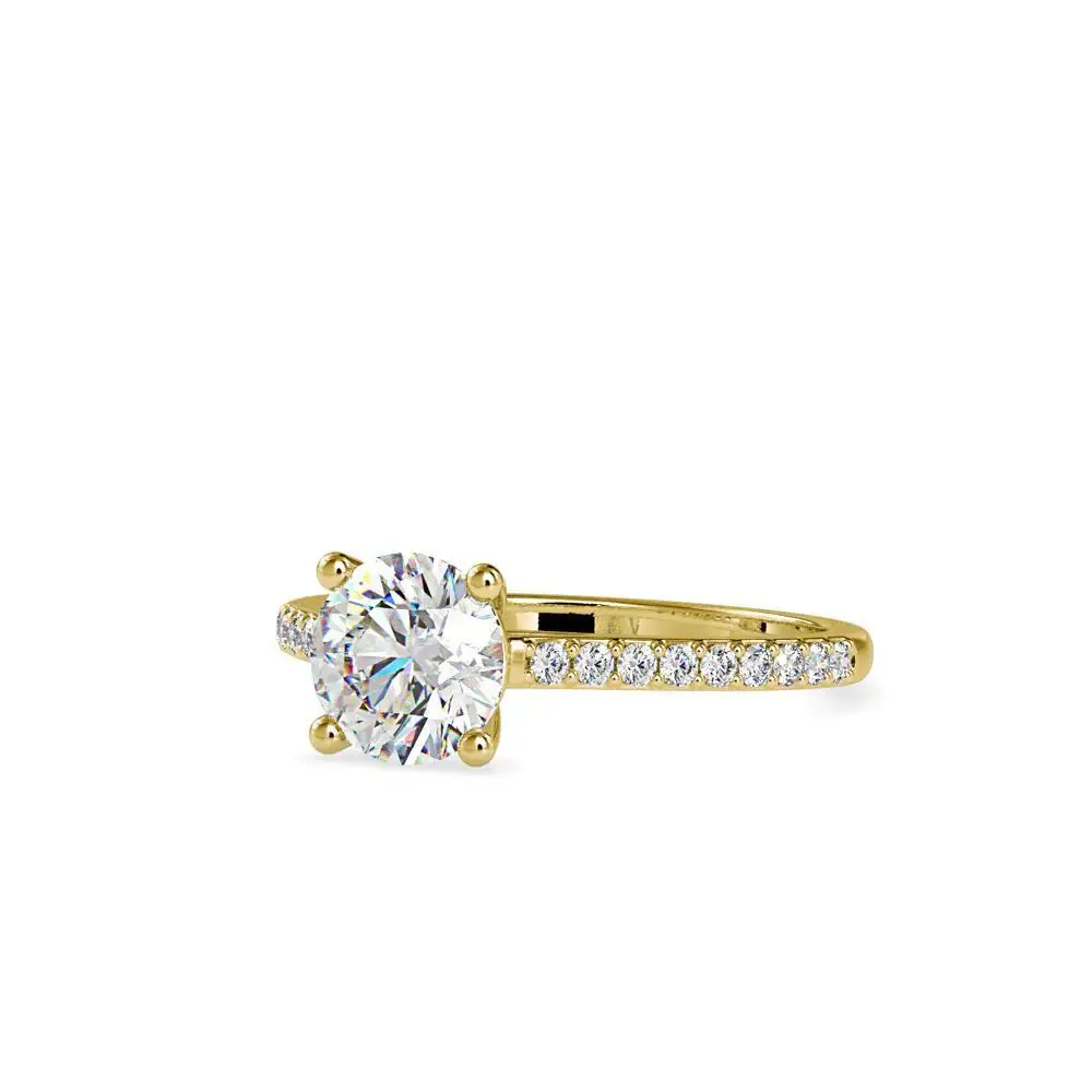 1.6 Carat Round Solitaire With Pave Ring : 14kRoseZNR60F10