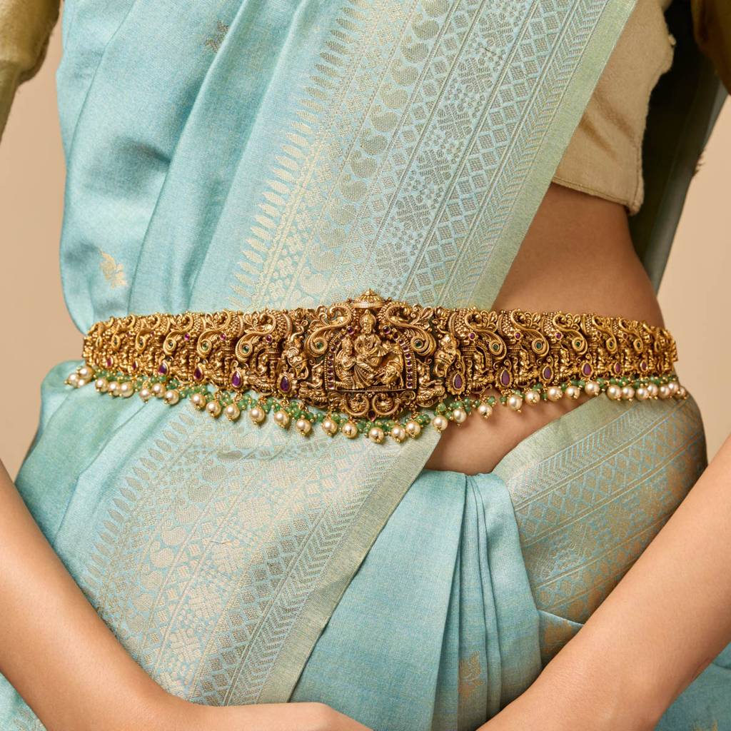 Ruby-Green Gold - Plated Bridal Antique Belt - 442867 : 442867