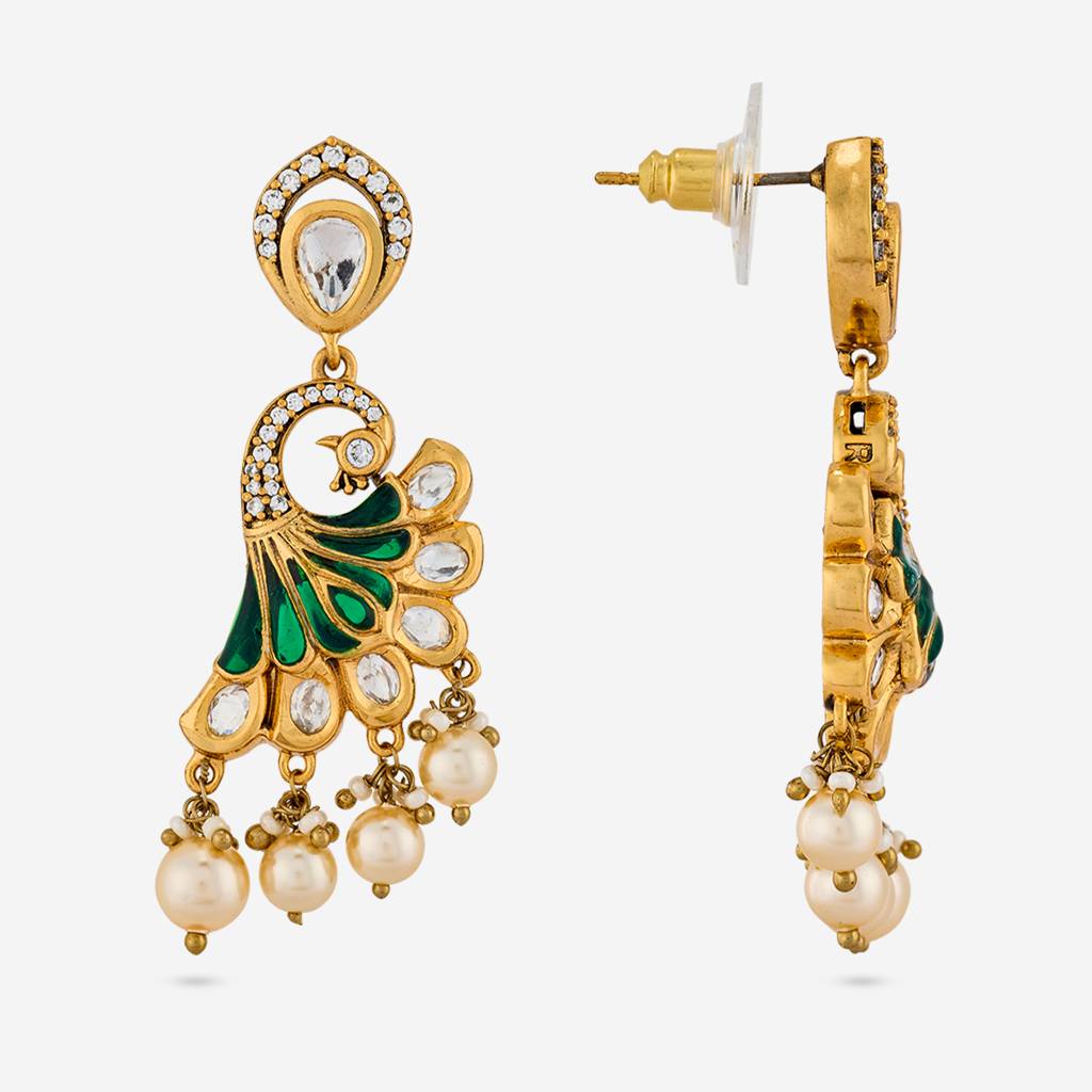 Victorian - Plated Bridesmaid Kundan Earring - 467969 : 467970