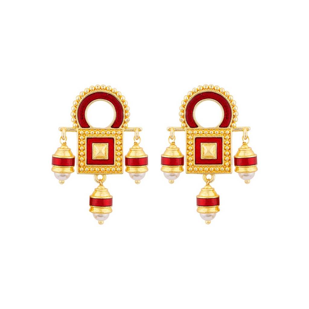 Temple Bell Tiny Drop Earrings : 8907617916453