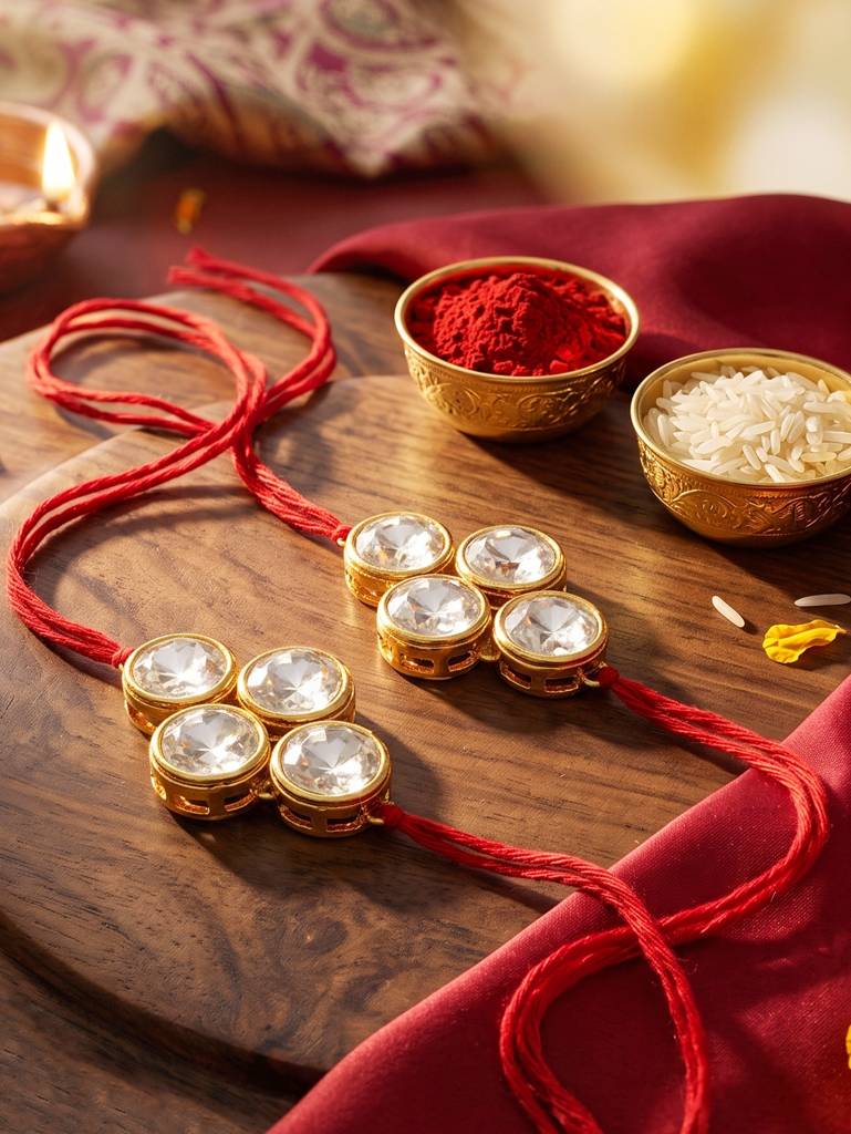 Traditional Rakhi For Bhaiya/Bhabhi Red Thread Rakshabandhan Rakhie (Pack Of 2) / Rakhee Rakshasutra : 198-L1R1-19-W-2-2026