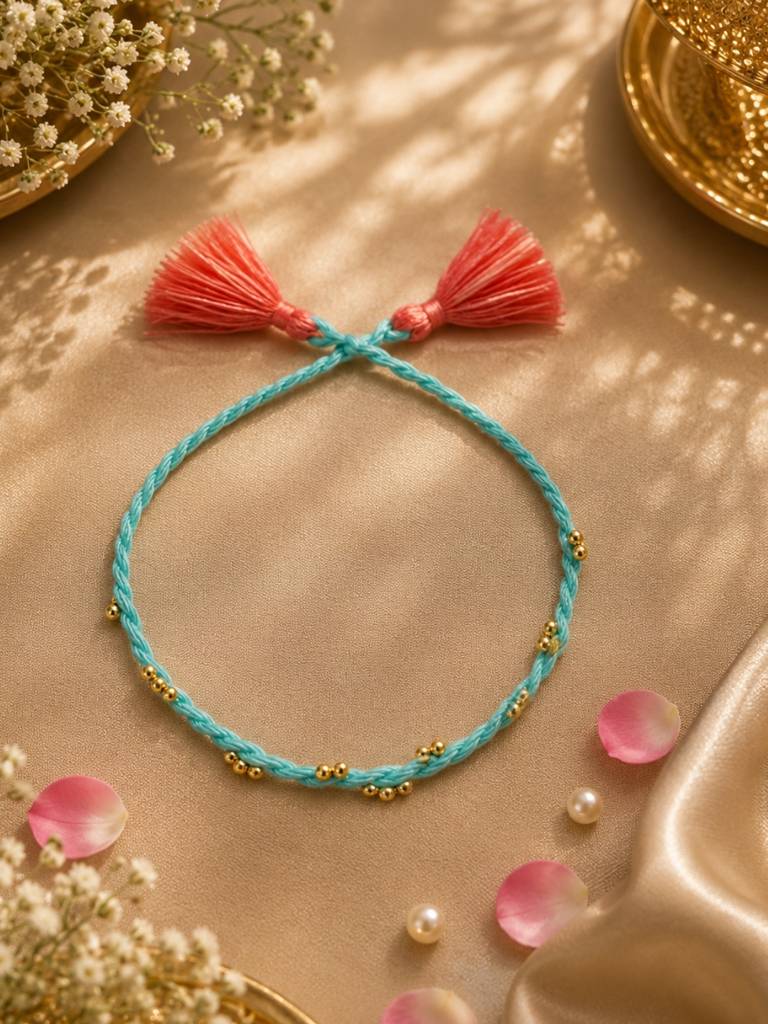 Minimal Gold Bead Bracelet Rakhi : YI24A1012A