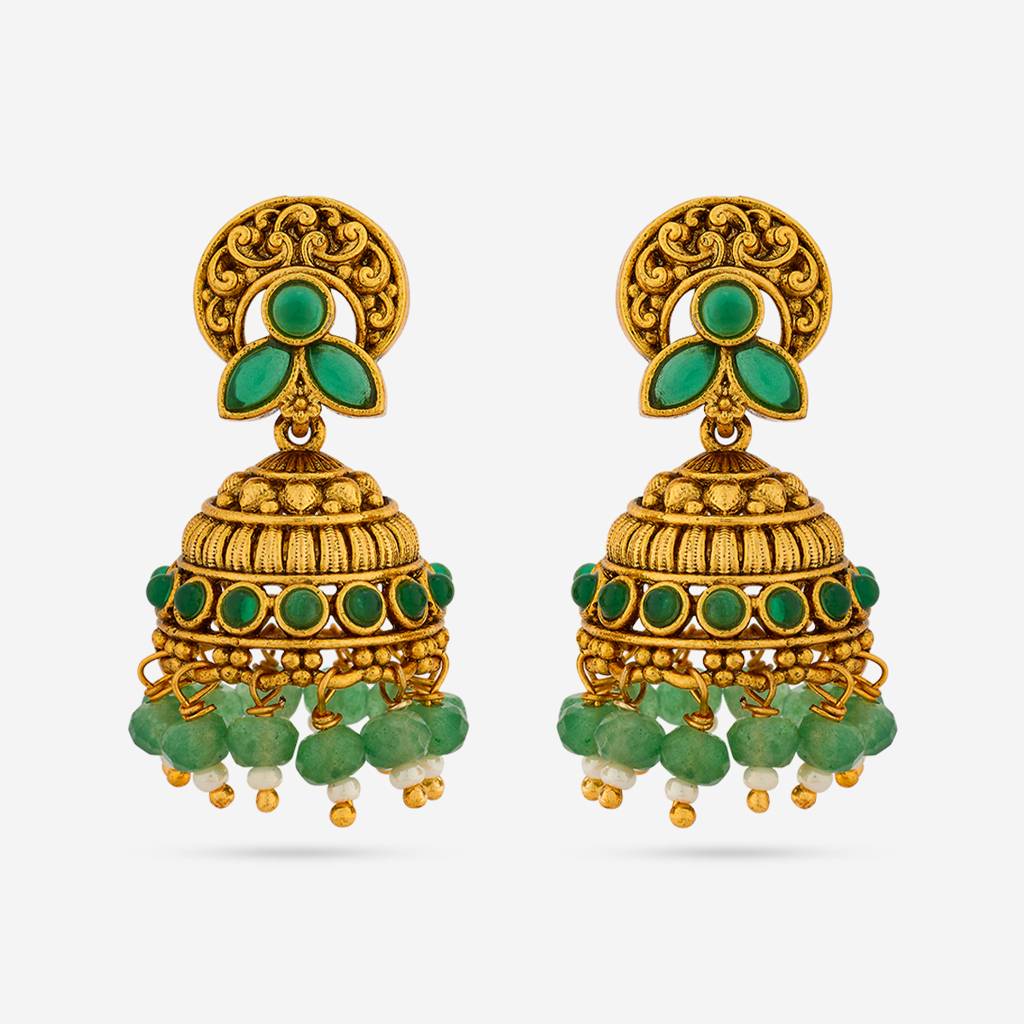 Green Gold - Plated Festive Antique Earring - 449620 : 449620