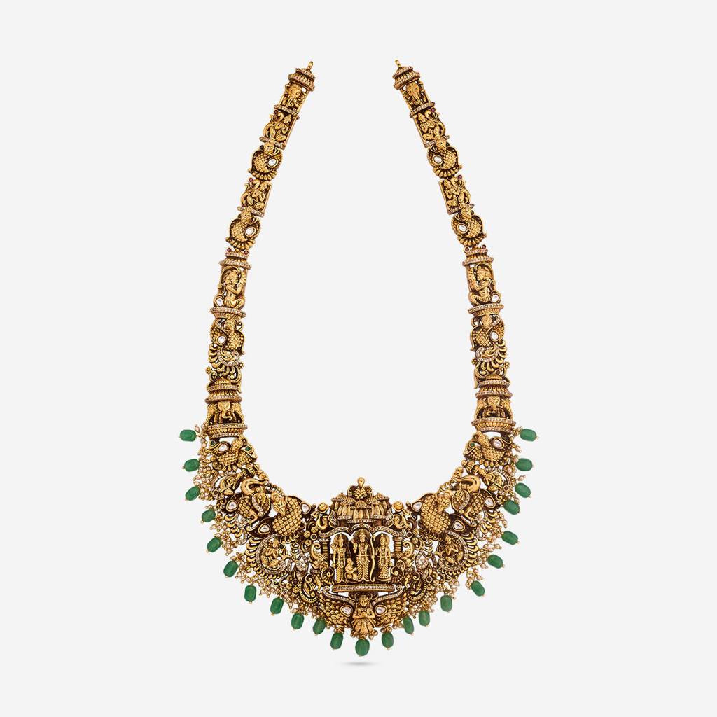 Ruby-Green Gold - Plated Bridesmaid Antique Necklace - 466746 : 466746