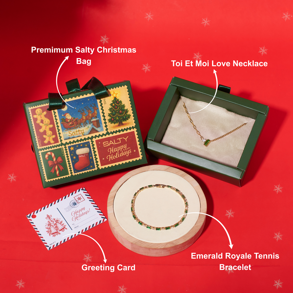 Salty Secret Santa Christmas Classic Knot Gift Box For Women (Necklace + Bracelet Set) : XMAS-BOX2