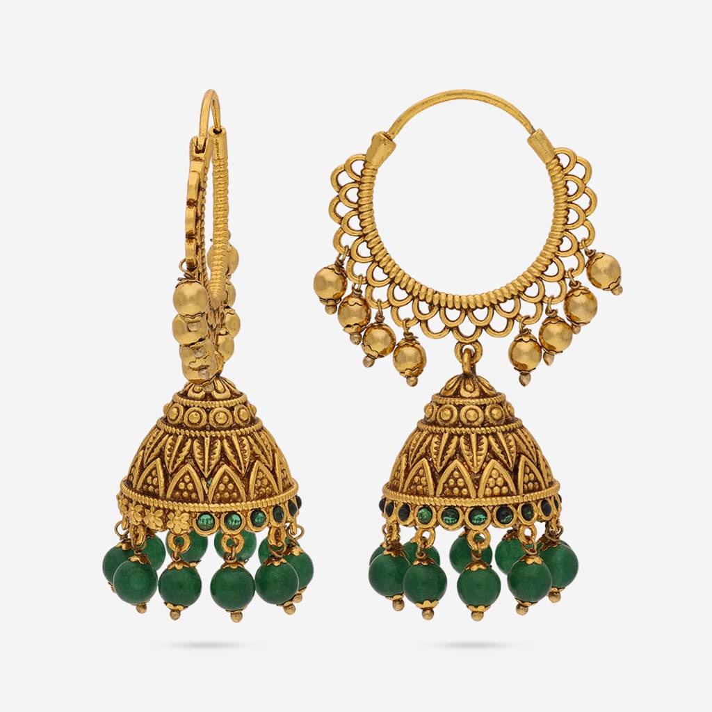 Green Gold - Plated Festive Antique Earring - 442839 : 442839