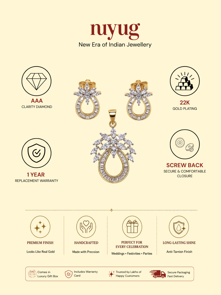 Aarohi Zircon Diamond Pendant Set : YI24A1027E