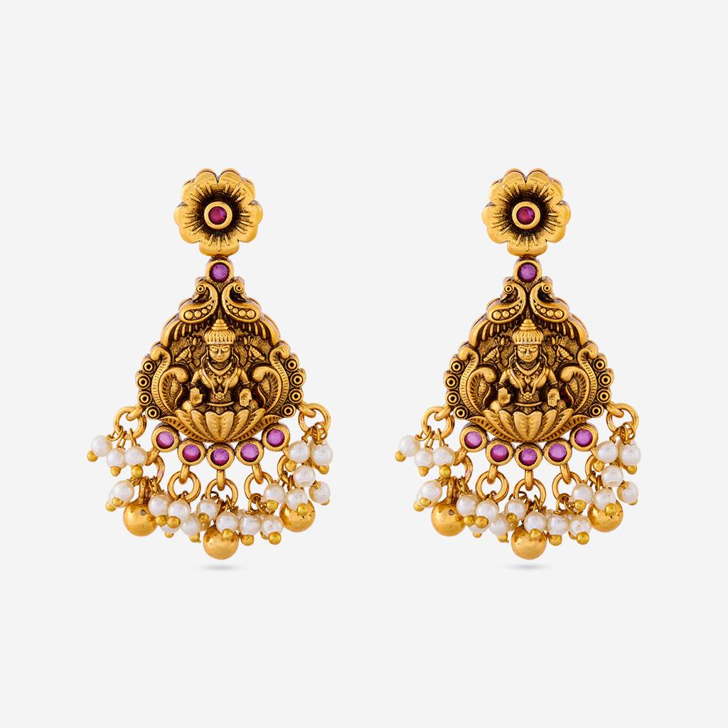 Ruby Gold - Plated Festive Antique Earring - 463958 : 463958