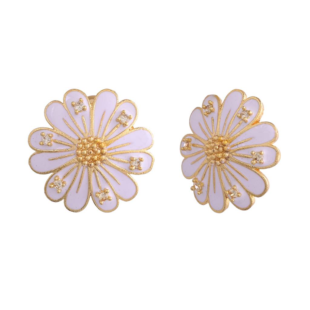 Flower Fantasy Pure Elegance Daisy White Ear Studs : 8905124528862