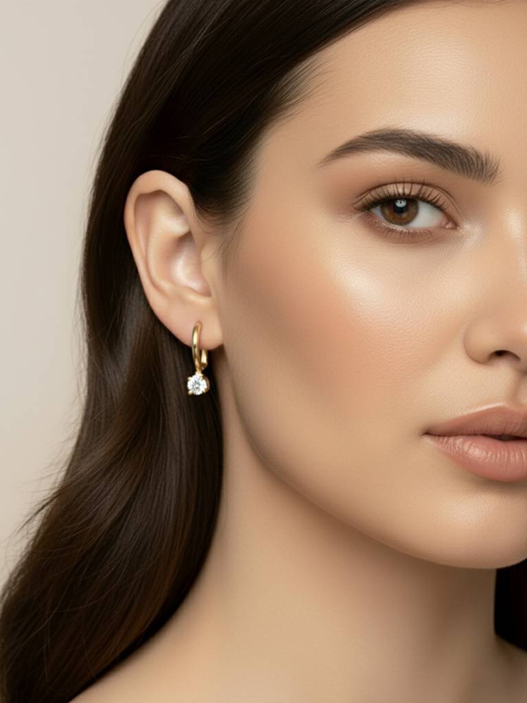 Combo Set Cubic Zirconia & Crystal Studded Hoop & Drop Earrings Fashion Jewellery Gift For Women & Girls : PX8E207G-PX8E75