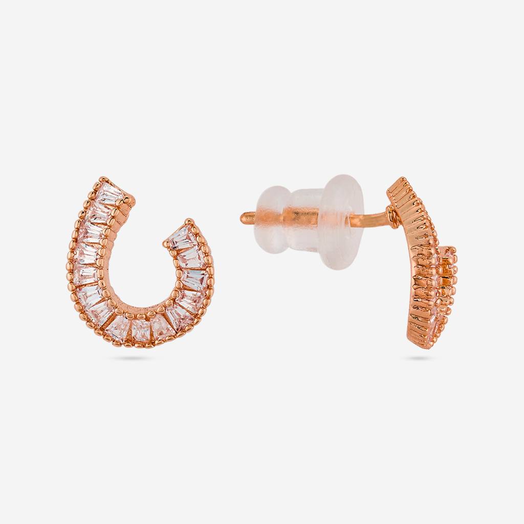 White - Plated Casual Wear Trendy Zircon Earring - 466988 : 466990