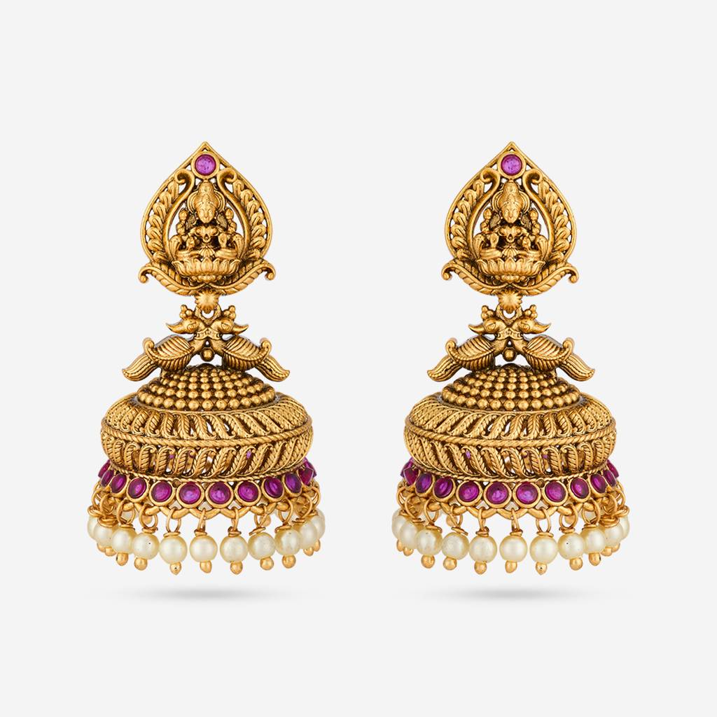 Ruby Gold - Plated Festive Antique Earring - 467730 : 467730