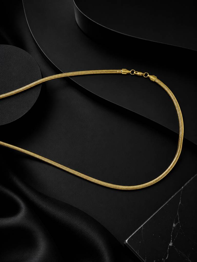 18K Gold Plated Anti Tarnish Waterproof Snake Chain : AN-LJ-GO-0029-DC-M
