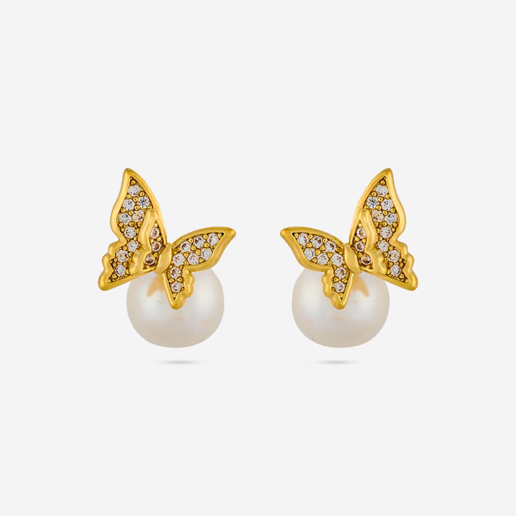 Pearl Gold - Plated Casual Wear Trendy Zircon Earring - 460170 : 460170