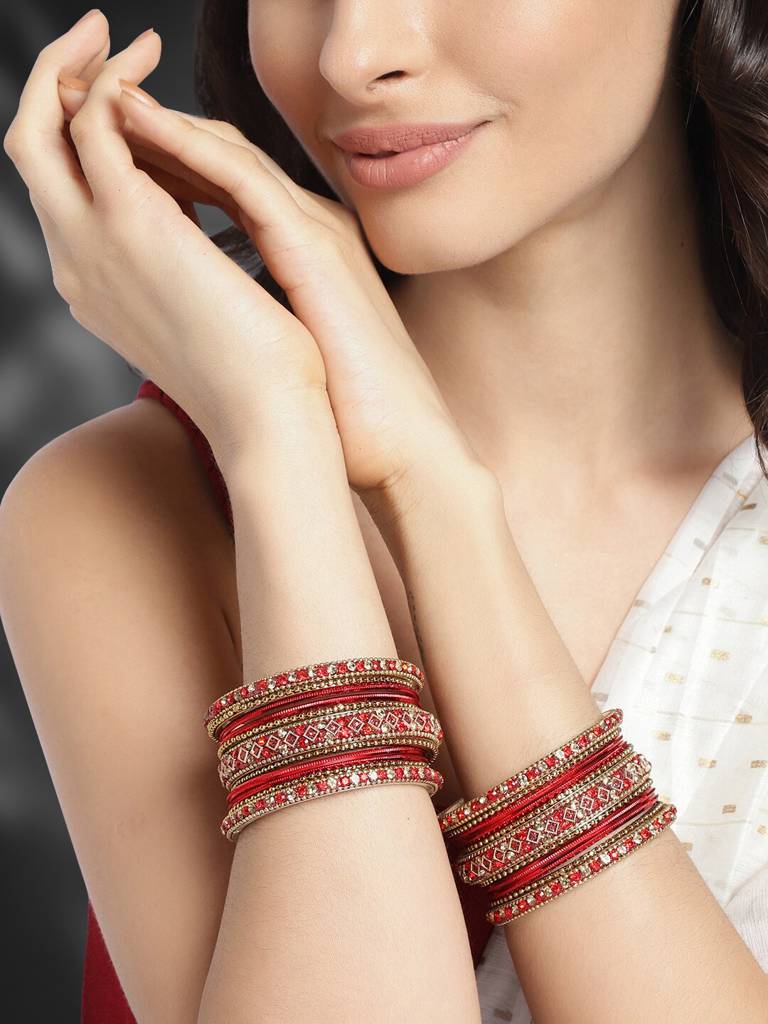 Metal Chuda Bangle Set Navratri Gift For Women Indian Traditional Ethnic Jewellery : PF51B40R