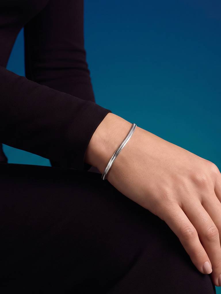 925 Silver Herringbone Bracelet : CTGB250